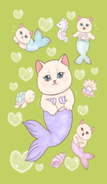 [LINE着せ替え] cutest Cat mermaid 87の画像1