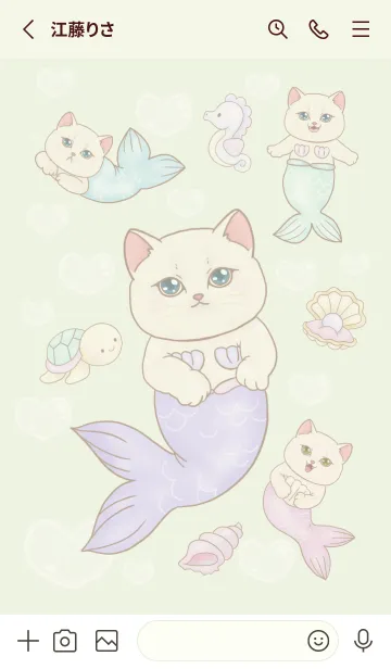 [LINE着せ替え] cutest Cat mermaid 87の画像2