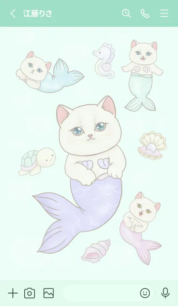 [LINE着せ替え] cutest Cat mermaid 88の画像2