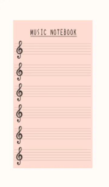 [LINE着せ替え] 音楽カラーノート/クリームピンクの画像1