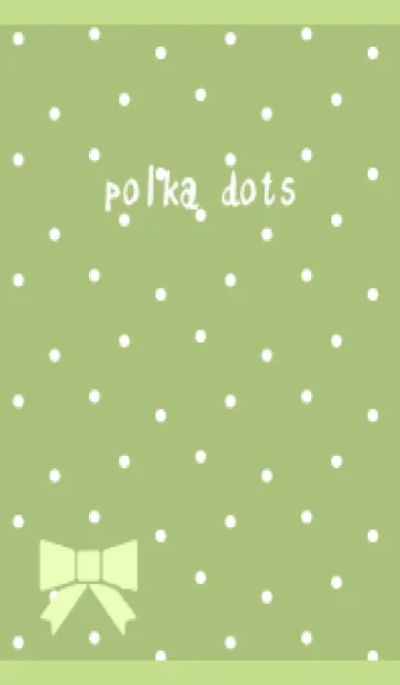 [LINE着せ替え] かわいい水玉 モスグリーン色の画像1