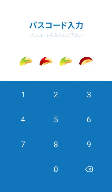 [LINE着せ替え] リンゴのメンフィス柄 白と青の画像4