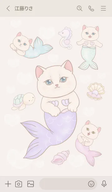 [LINE着せ替え] cutest Cat mermaid 90の画像2