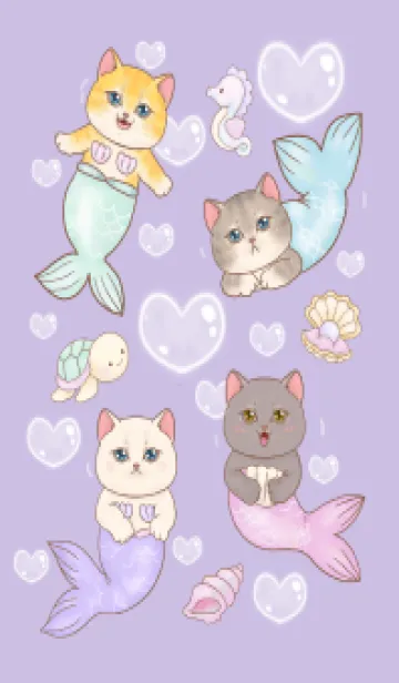 [LINE着せ替え] cutest Cat mermaid 91の画像1