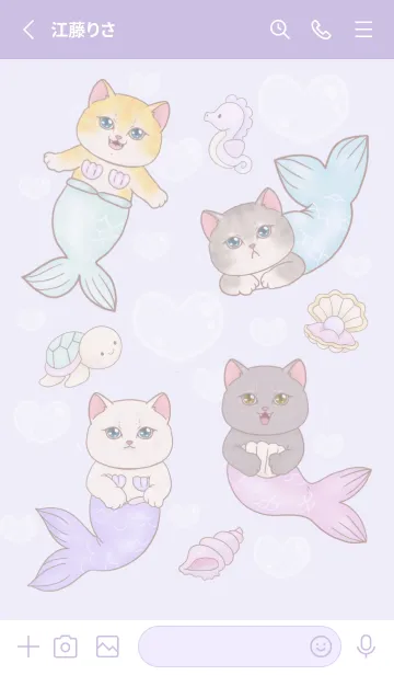 [LINE着せ替え] cutest Cat mermaid 91の画像2