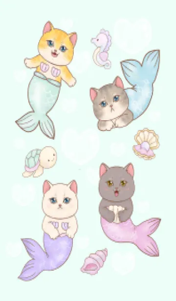 [LINE着せ替え] cutest Cat mermaid 99の画像1