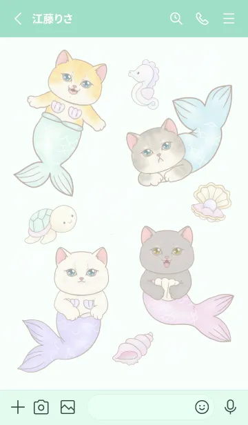[LINE着せ替え] cutest Cat mermaid 99の画像2