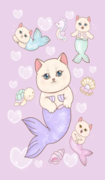 [LINE着せ替え] cutest Cat mermaid 102の画像1