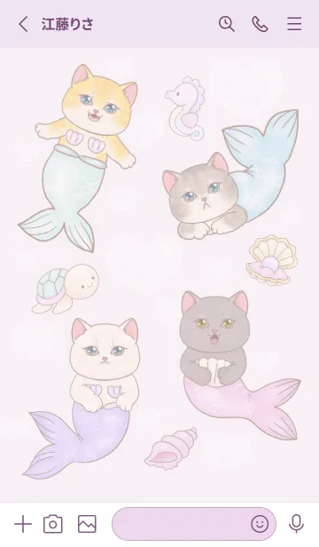 [LINE着せ替え] cutest Cat mermaid 92の画像2