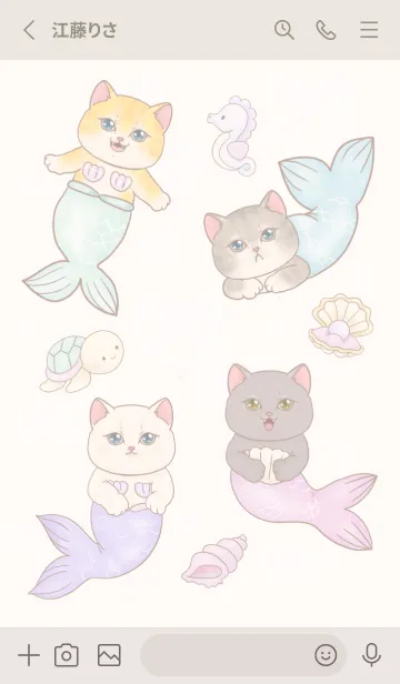 [LINE着せ替え] cutest Cat mermaid 97の画像2