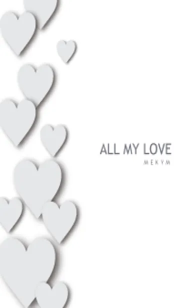 [LINE着せ替え] ALL MY LOVE-WHITE GRAY HEART 17の画像1