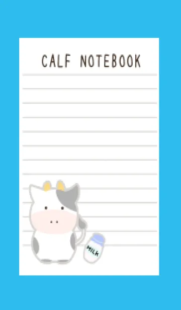 [LINE着せ替え] 仔牛ちゃんノート/ブルー/グリーンの画像1
