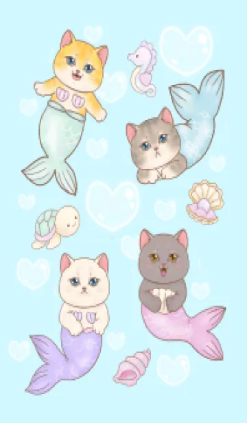 [LINE着せ替え] cutest Cat mermaid 95の画像1