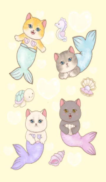 [LINE着せ替え] cutest Cat mermaid 96の画像1