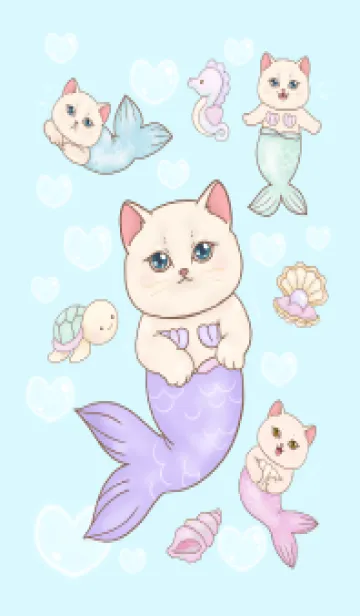 [LINE着せ替え] cutest Cat mermaid 105の画像1
