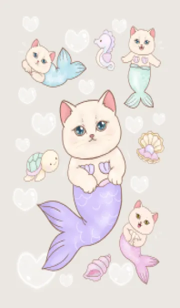 [LINE着せ替え] cutest Cat mermaid 107の画像1