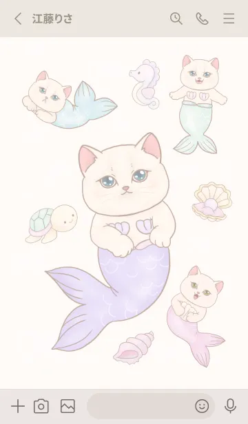 [LINE着せ替え] cutest Cat mermaid 107の画像2