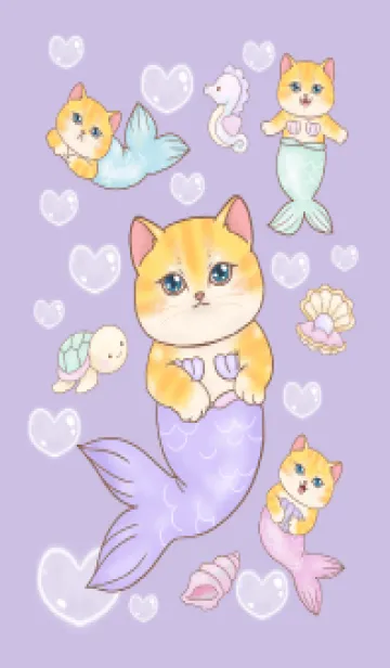 [LINE着せ替え] cutest Cat mermaid 111の画像1