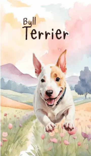 [LINE着せ替え] Bull Terrier In Flower Theme (JP)の画像1