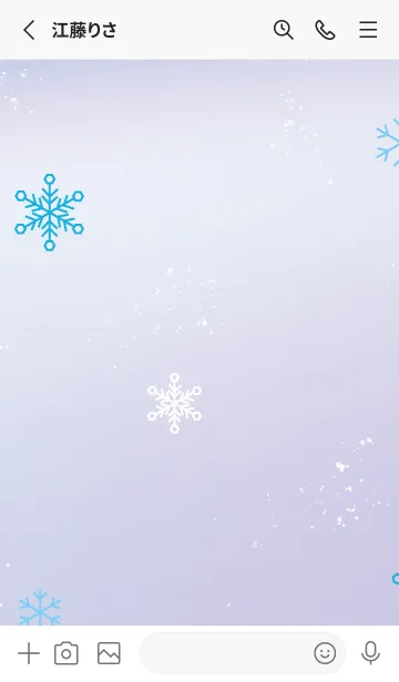 [LINE着せ替え] 雪の結晶 白 青の画像2