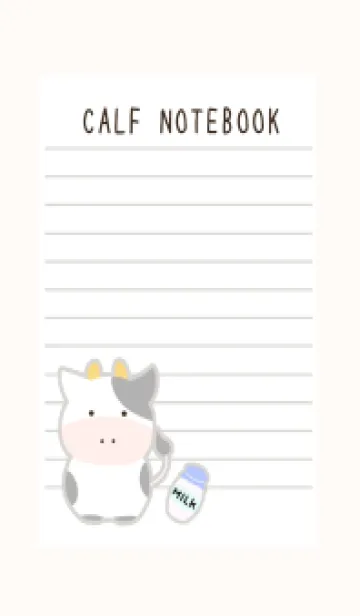 [LINE着せ替え] 仔牛ちゃんノート/クリームピンクの画像1