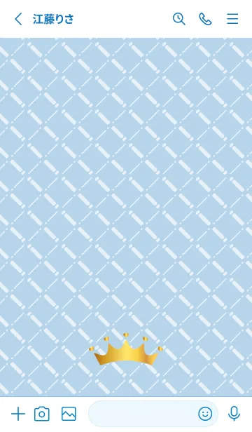 [LINE着せ替え] ハートの王冠 白と青の画像2