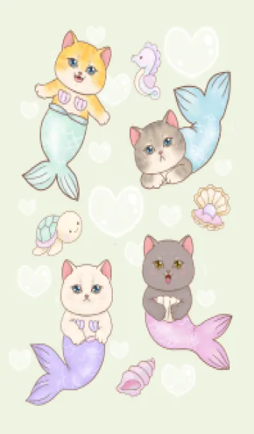 [LINE着せ替え] cutest Cat mermaid  98の画像1