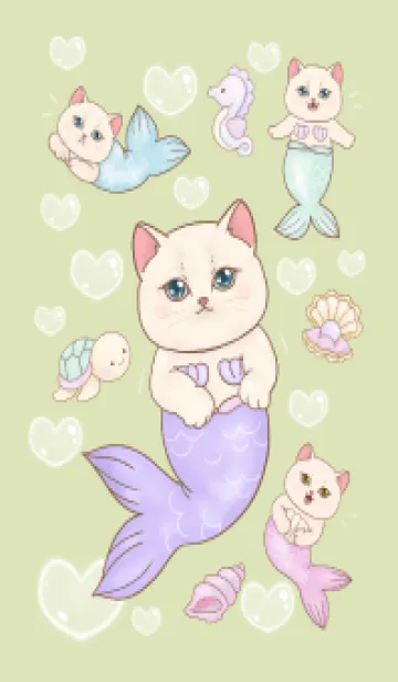 [LINE着せ替え] cutest Cat mermaid 108の画像1
