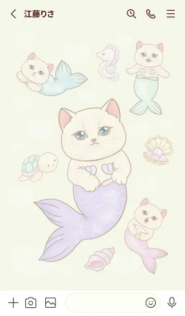 [LINE着せ替え] cutest Cat mermaid 108の画像2