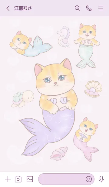 [LINE着せ替え] cutest Cat mermaid 112の画像2