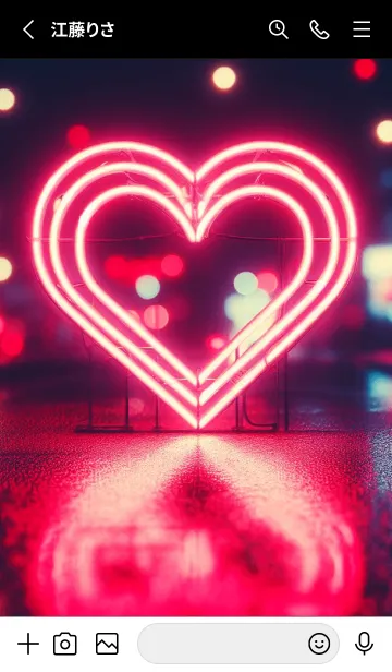 [LINE着せ替え] Beautiful Heart-NEON 3の画像2