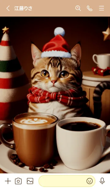 [LINE着せ替え] Cat☆クリスマス☆cafeの画像2