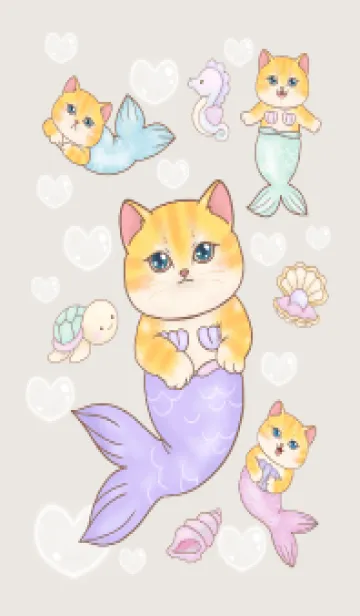 [LINE着せ替え] cutest Cat mermaid 117の画像1