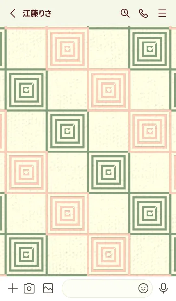 [LINE着せ替え] 和音 市松模様 音符  ベージュホワイトの画像2