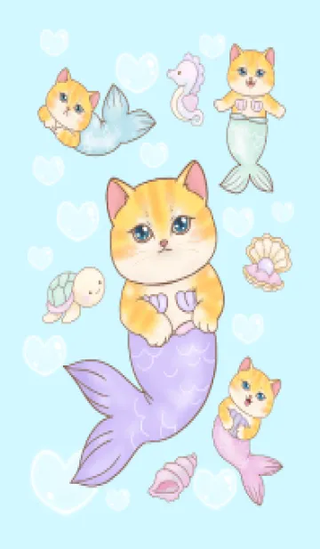 [LINE着せ替え] cutest Cat mermaid 116の画像1