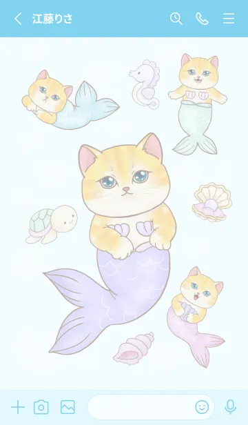 [LINE着せ替え] cutest Cat mermaid 116の画像2