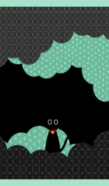 [LINE着せ替え] 暗闇の黒猫 青緑の画像1