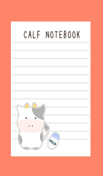 [LINE着せ替え] 仔牛ちゃんノート/アプリコットカラーの画像1