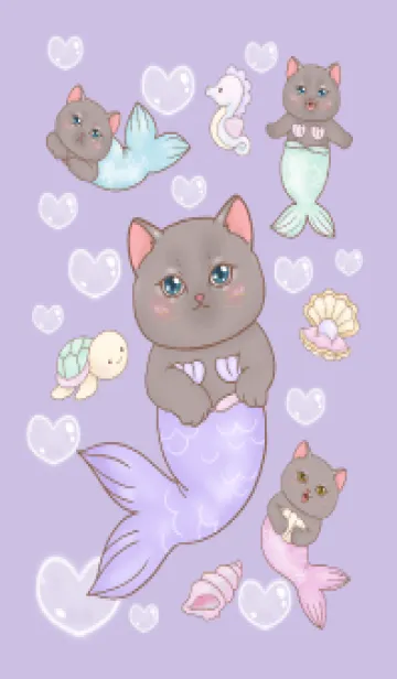 [LINE着せ替え] cutest Cat mermaid 121の画像1