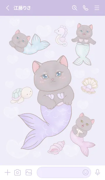 [LINE着せ替え] cutest Cat mermaid 121の画像2