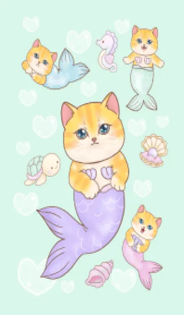 [LINE着せ替え] cutest Cat mermaid 119の画像1