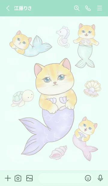 [LINE着せ替え] cutest Cat mermaid 119の画像2