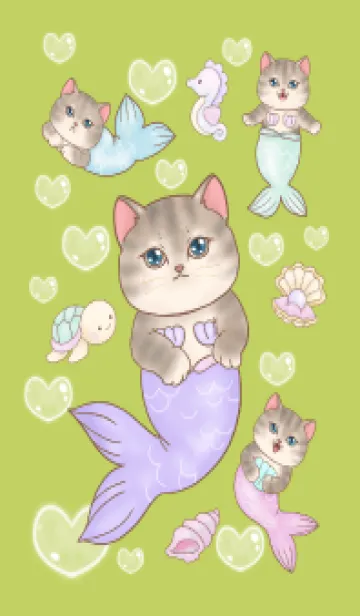 [LINE着せ替え] cutest Cat mermaid 138の画像1