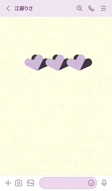 [LINE着せ替え] 3つのハート型の着せかえ ライラックの画像2