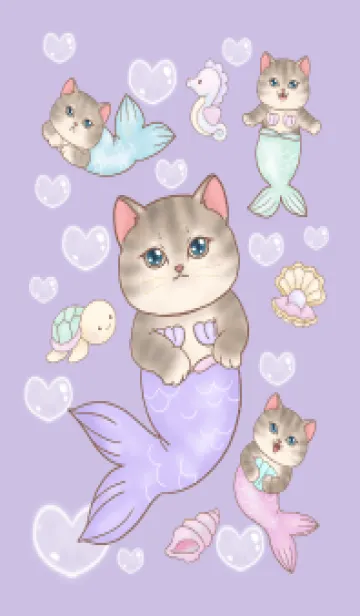 [LINE着せ替え] cutest Cat mermaid 131の画像1