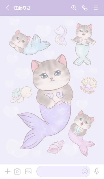 [LINE着せ替え] cutest Cat mermaid 131の画像2