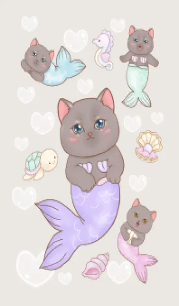 [LINE着せ替え] cutest Cat mermaid  127の画像1