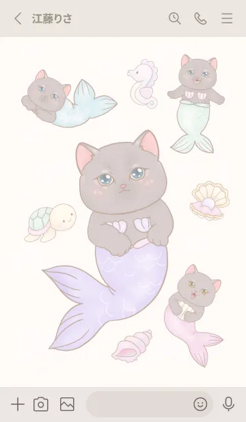 [LINE着せ替え] cutest Cat mermaid  127の画像2