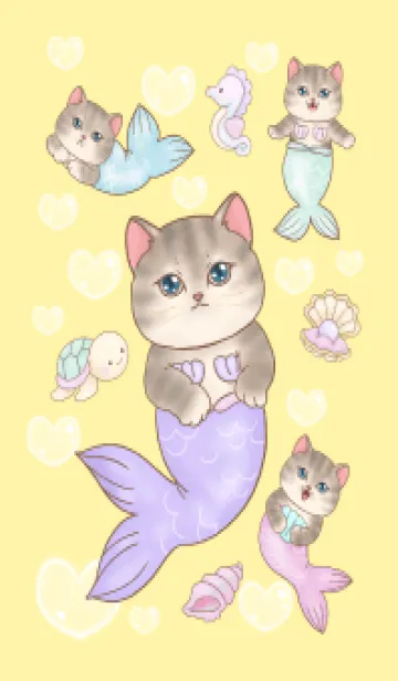[LINE着せ替え] cutest Cat mermaid 136の画像1