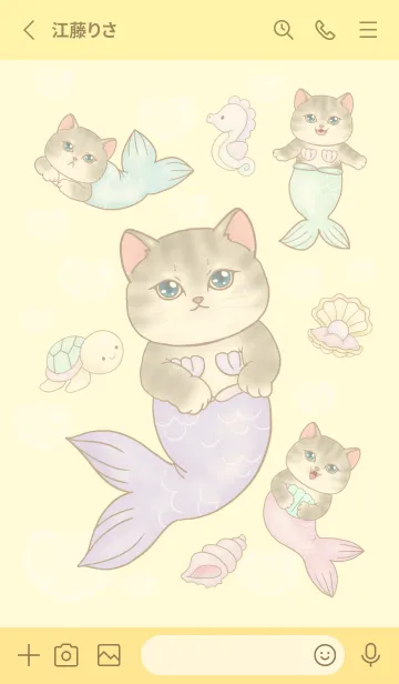 [LINE着せ替え] cutest Cat mermaid 136の画像2